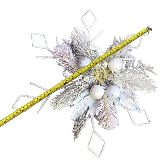 18" WHITE CHRISTMAS TREE TOPPER HOLIDAY DECORATION - Picture 4 of 5